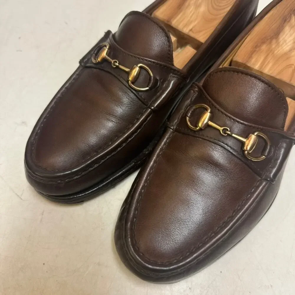 NEW HEELS Alden H466 Dark Brown Calfskin Horse Bit Loafer Made in USA 10 D